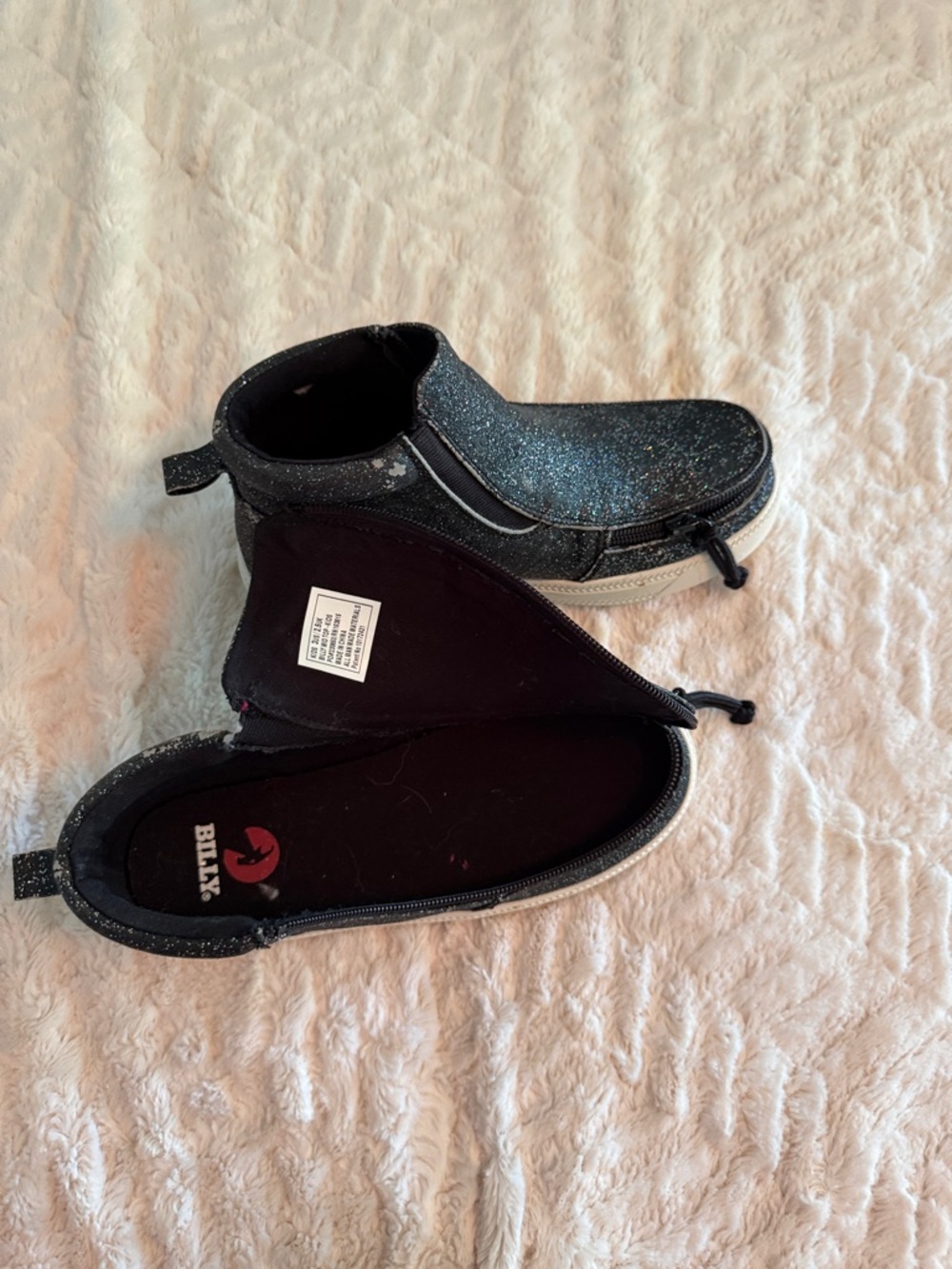 Black Glitter Slip-On Sneakers - Billy fFotwear